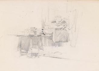 Hats on Tables; Three Children (on verso)