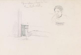 A Woman and a Table; Hats (on verso)