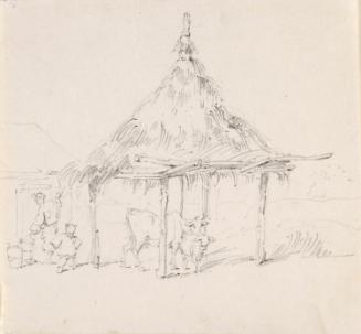 Cattle under a Thatched Shelter