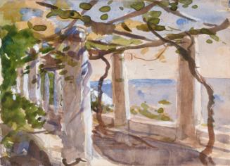 A Vine Pergola on Amalfi, Italy; Cows (on verso)