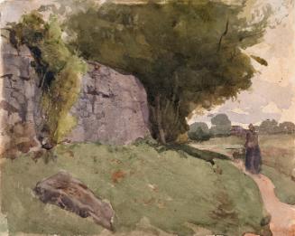 A Woman on a Shaded Path