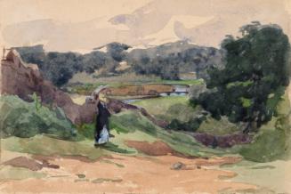 A Woman with a Parasol by a Path
