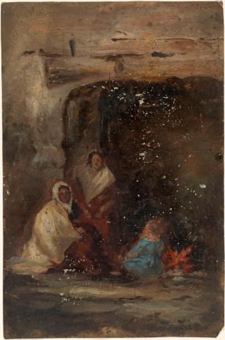 Women of the Joyce Family Seated before a Cottage Fire