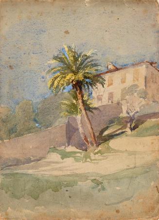 Palm Trees in a Garden; Figures in a Garden (on verso)