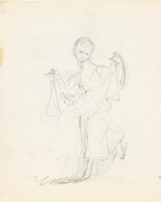 ?Girl Holding a Sheet