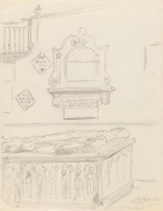 The Purcell Family Tomb in St Werburgh's, Werburgh Street; Colour Notes and Railing details (on verso)