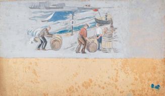 Unloading Fish Barrels on a Quay