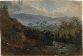 A Stream near Mountains