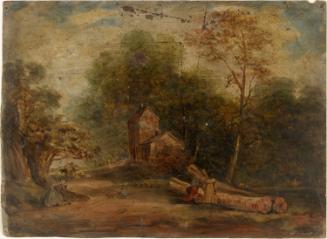 Woman and Coachman Talking beside a Road