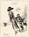 Illustrated letter from William Orpen to Mrs St George with a sketch of the artist and Mrs St George roller skating