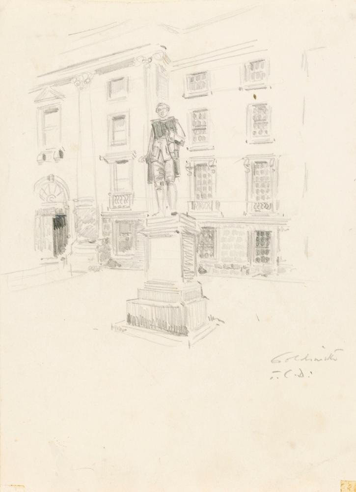 Foley's Statue of Playwright Oliver Goldsmith (1728-1774), outside Trinity College, College Green