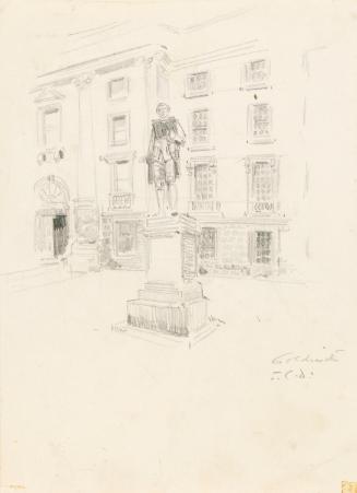 Foley's Statue of Playwright Oliver Goldsmith (1728-1774), outside Trinity College, College Green