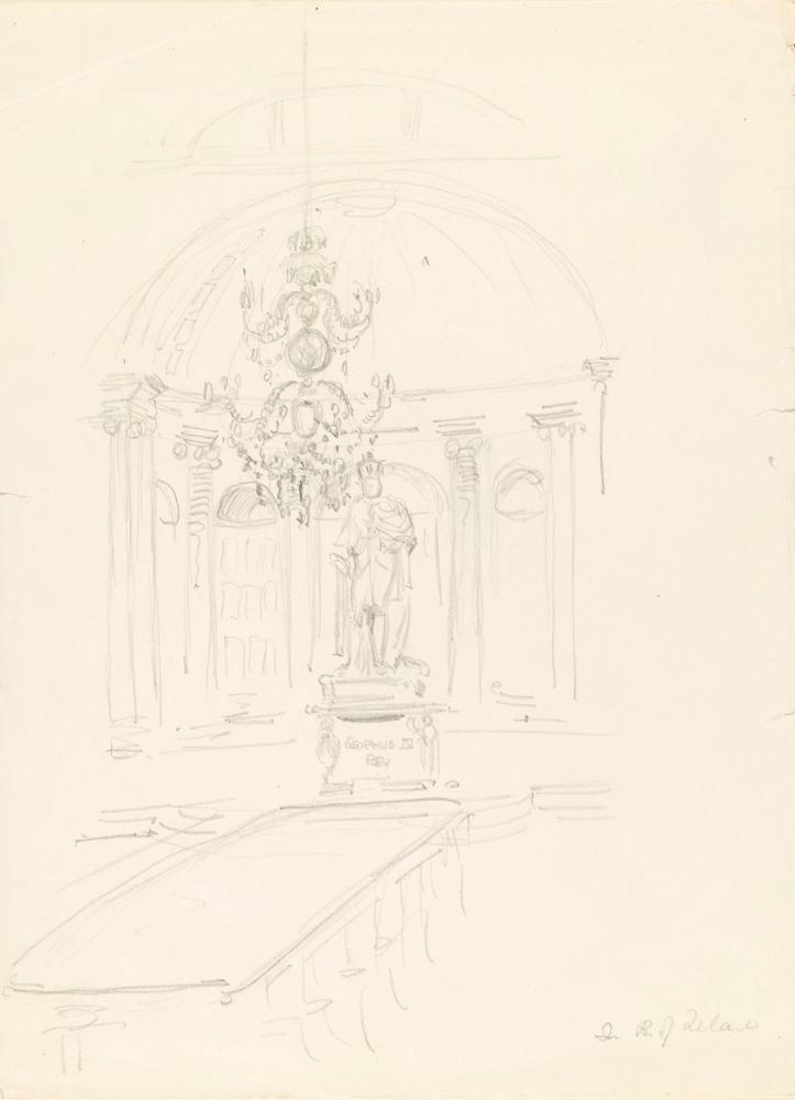 The Interior of the House of Lords with Bacon's Statue of King George III (1738-1820)