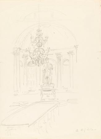 The Interior of the House of Lords with Bacon's Statue of King George III (1738-1820)