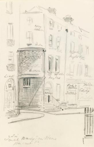 No.14, Harcocurt Street, the Town House of Judge Sir Jonah Barrington, (1760-1834); The Doorway of No. 17 (on verso)