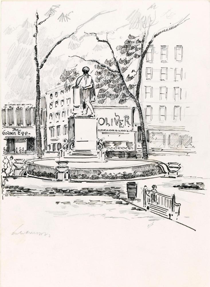 Scheemakers' Statue of Playwright William Shakespeare, (1564-1616), Leicester Square, London