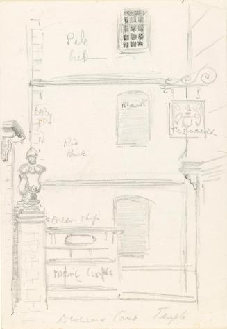 The Devereux Public House, Devereux Court, off Essex Street, London; The Devereux Sign (on verso)