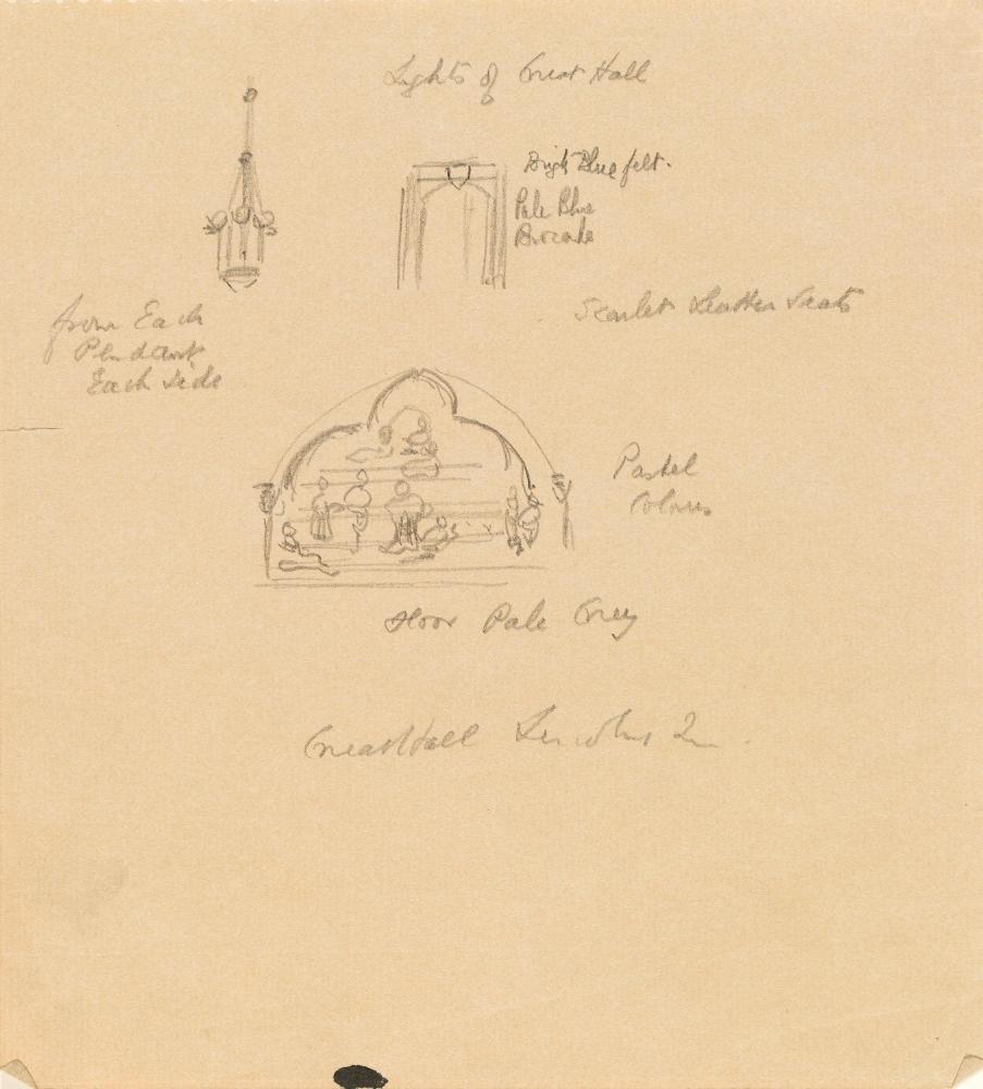 Details of the New Hall, Lincoln's Inn, London; A Balustrade and Urn from Russborough House, County Wicklow (on verso)