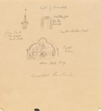 Details of the New Hall, Lincoln's Inn, London; A Balustrade and Urn from Russborough House, County Wicklow (on verso)