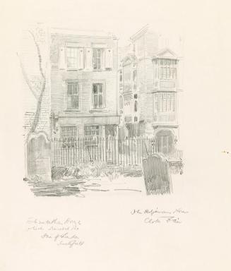 Cloth Fair, including the Home of Poet Laureate Sir John Betjeman (1906-1984), from Saint Bartholomew the Great's Graveyard, Smithfield, London; Dardis and Dunns' Doorway, 7 Usher's Island, Dublin (on verso)