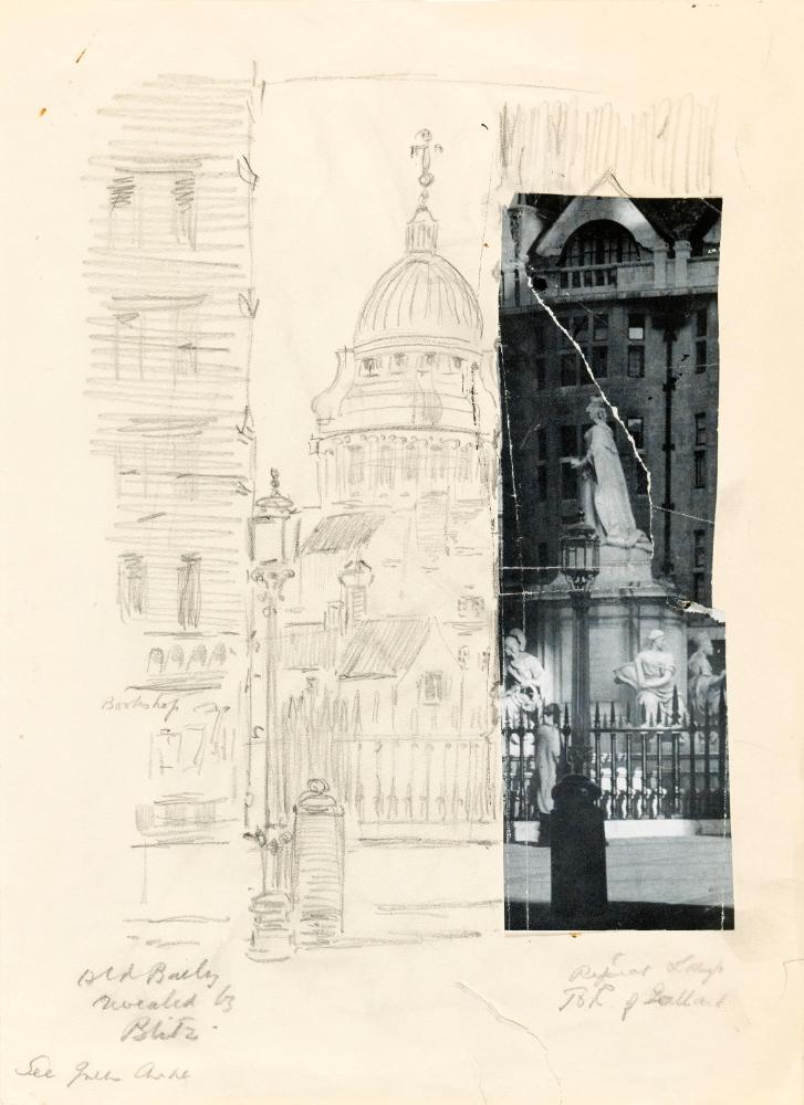 Bird's Statue of Queen Anne, Saint Paul's Churchyard and the Old Bailey Dome, London