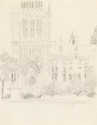 Victoria Tower Gardens and Rodin's 'Burghers of Calais', Westminster, London