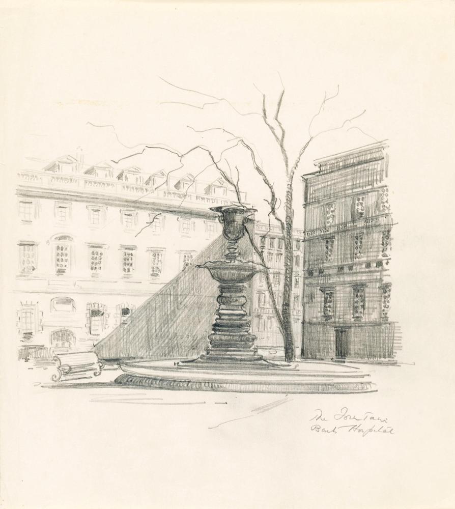 The Fountain in Gibbs' Quadrangle, Saint Bartholomew's Hospital, London