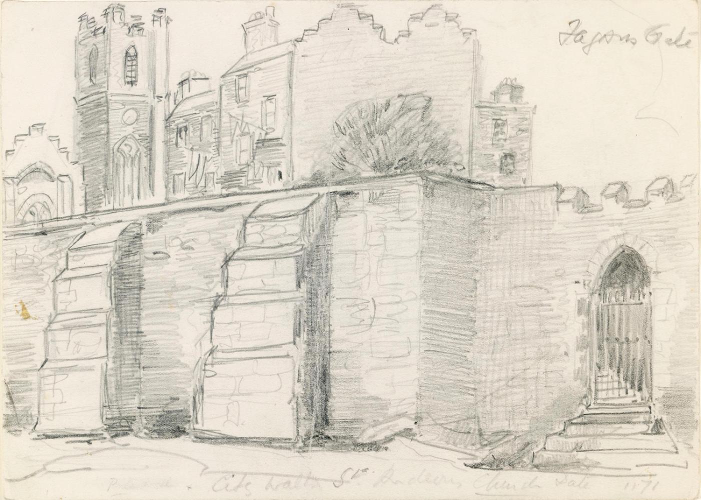 Fagan's Gate, Cook Street and Saint Audeon's; Doorways in Botany Bay, Trinity College (on verso)