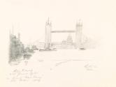 Tower Bridge, and Saint Paul's Cathedral, London, in Evening Light