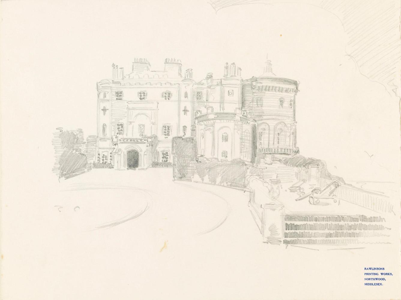 The Entrance to Culzean Castle Scotland; An Unidentified House (on verso)