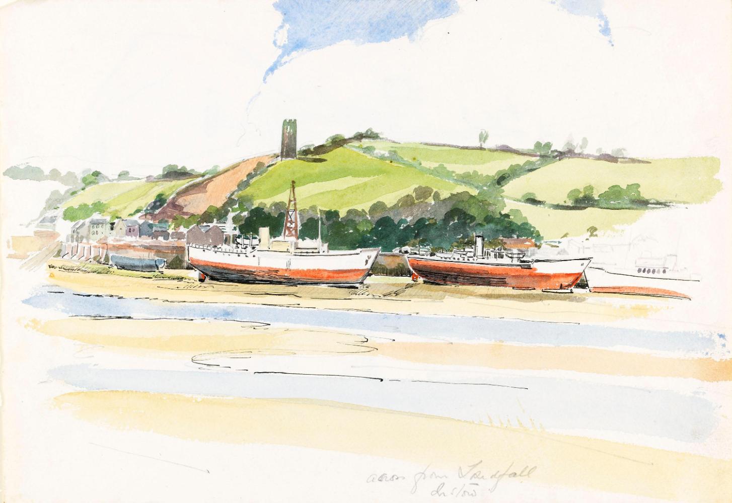 The River Torridge from Instow, Devon; A Georgian House (on verso)
