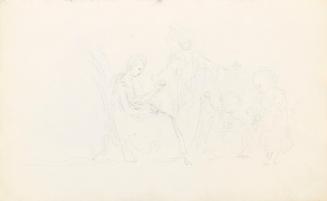 Seated Woman with Children in a Garden