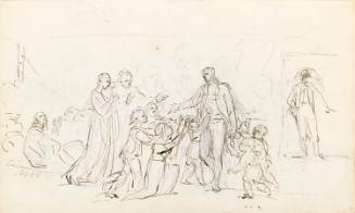 Standing Man Surrounded by Children