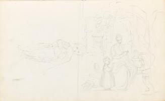 Woman and Child in an Interior; Sketch of a Child