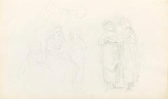 Sketches of Girls Reading in a Garden