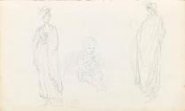 Sketch of a Child Playing a Flute;  Woman in Grecian Robes