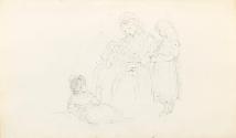 Woman Holding Baby with Two Children