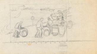 Unloading Fish Barrels on a Quay