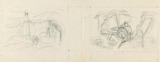 Bleaching Wool (left) and Weaving and Spinning (right)