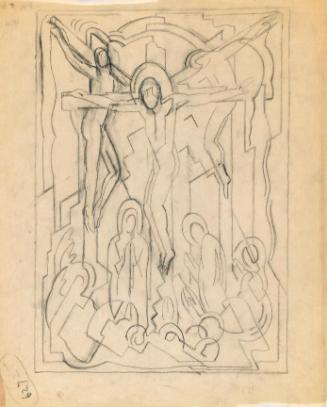 The Crucifixion, (for 'The Ninth Hour', HLMGMA oil painting, 1941)