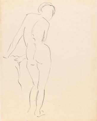 A Standing Female Nude from the Rear