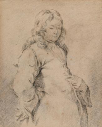 Portrait of a Young Gentleman; A Man Kissing a Woman (on verso)