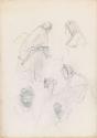 Market Women; a Mother and Child and a Head (on verso)