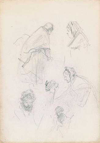 Market Women; a Mother and Child and a Head (on verso)