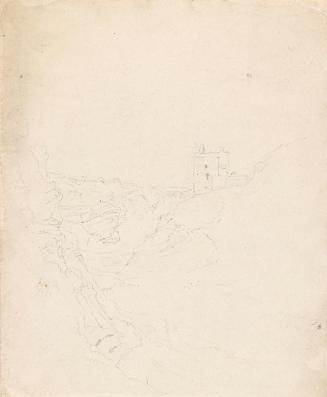 Gabled Townhouse with Bawn Wall above a Gorge