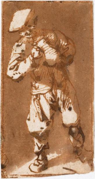 A Man Looking into a Jug