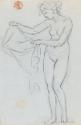 A Standing Female Nude Holding a Cloth