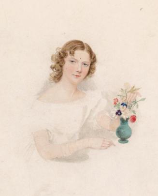 Portrait of a Girl with a Vase of Flowers