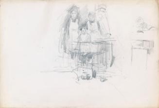 Three Children; Two Bearded Gentlemen (on verso)