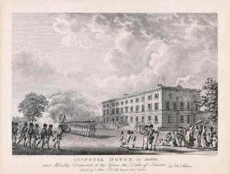 Leinster House Lawn, Dublin with a Military Parade